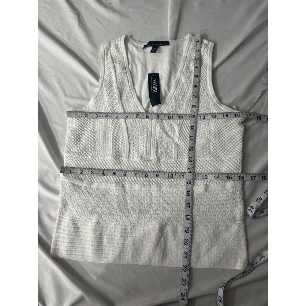 NWT $79 White House Black Market [ L ]‎ Pointelle V Neck Tank White #6330 - Picture 7 of 11